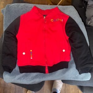 Coogi Bomber Jacket - 3T Red/Black Cotton